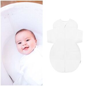 Happiest Baby SNOO White Organic Cotton Infant Sleep Sack Swaddle Wrap Blanket